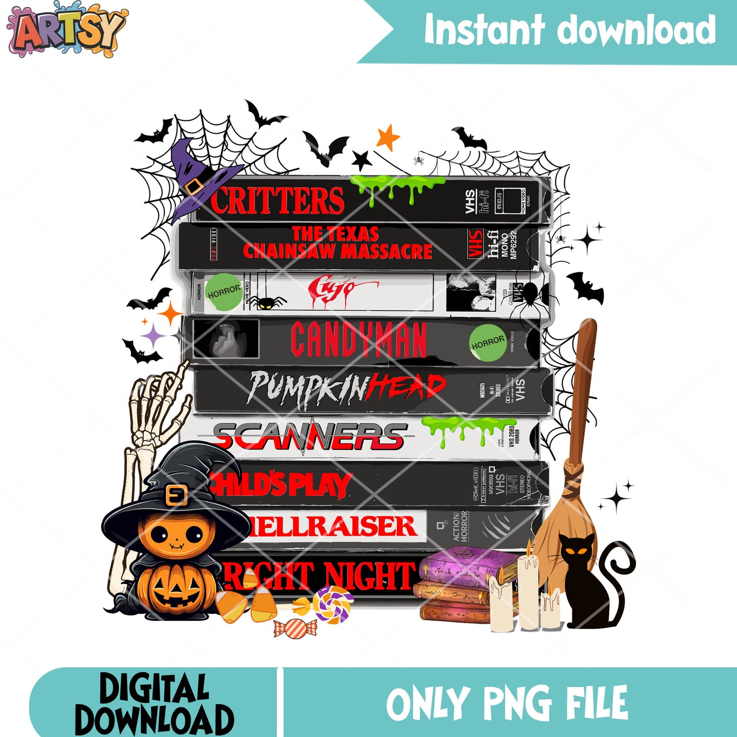 Critters childplay png, saturday night movie png, scary halloween png