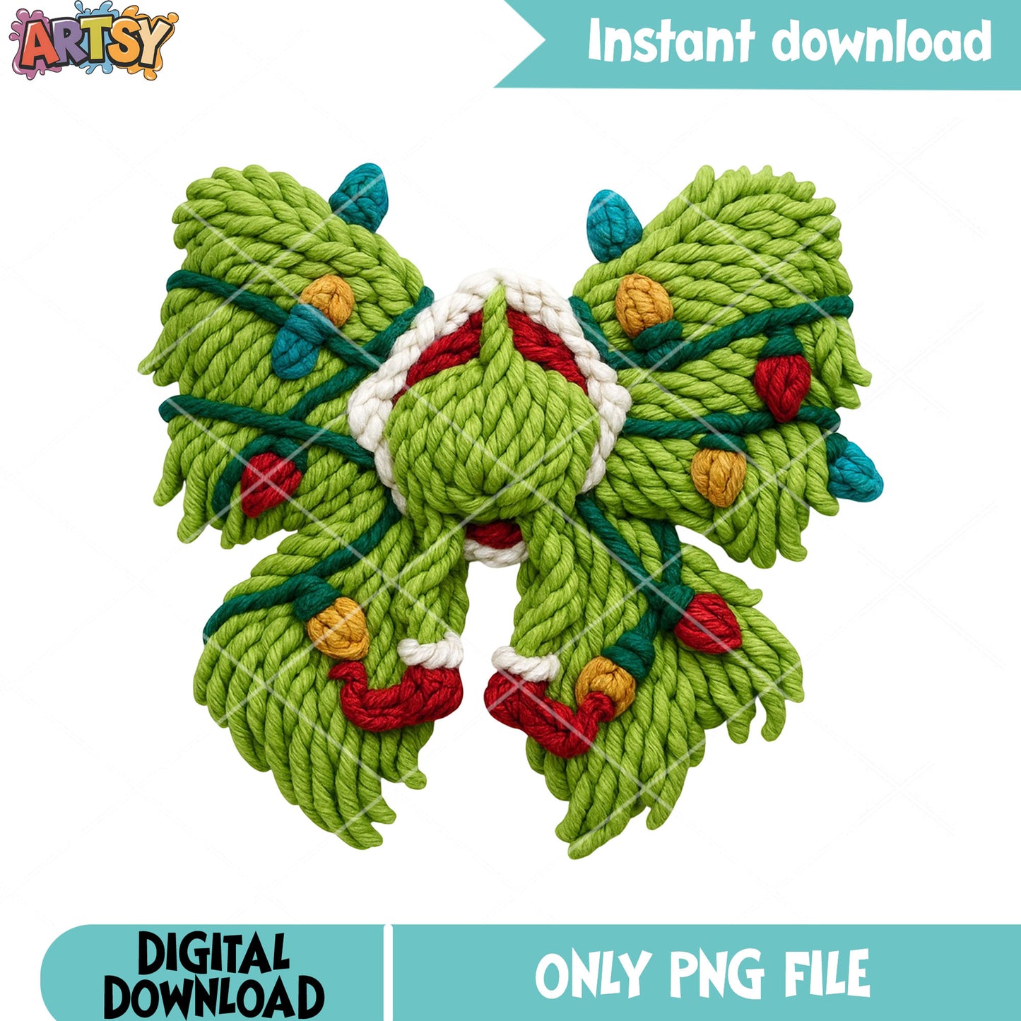 Crochet bow tie christmas png, merry christmas png, xmas png