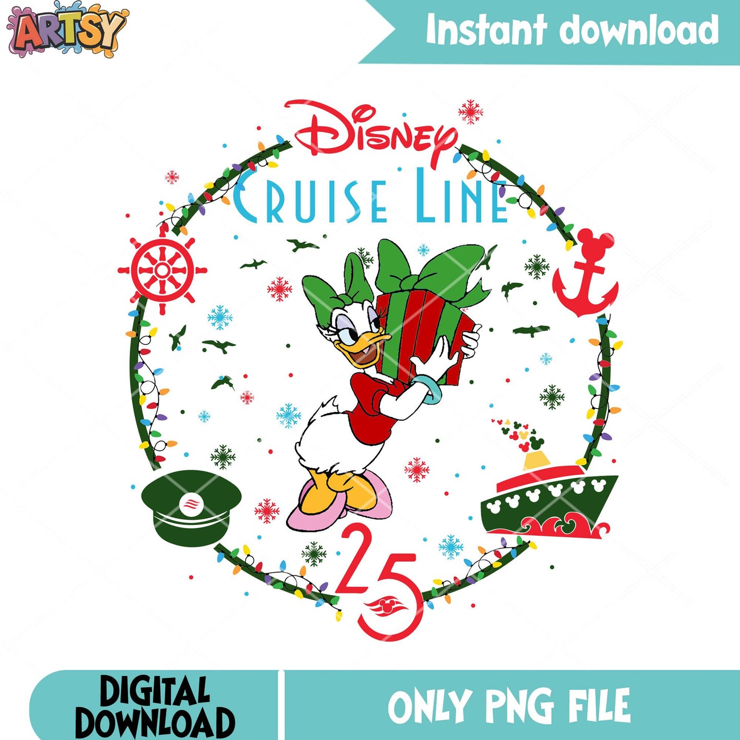 Cruise line daisy gifts png, daisy duck png, mickey and friends png