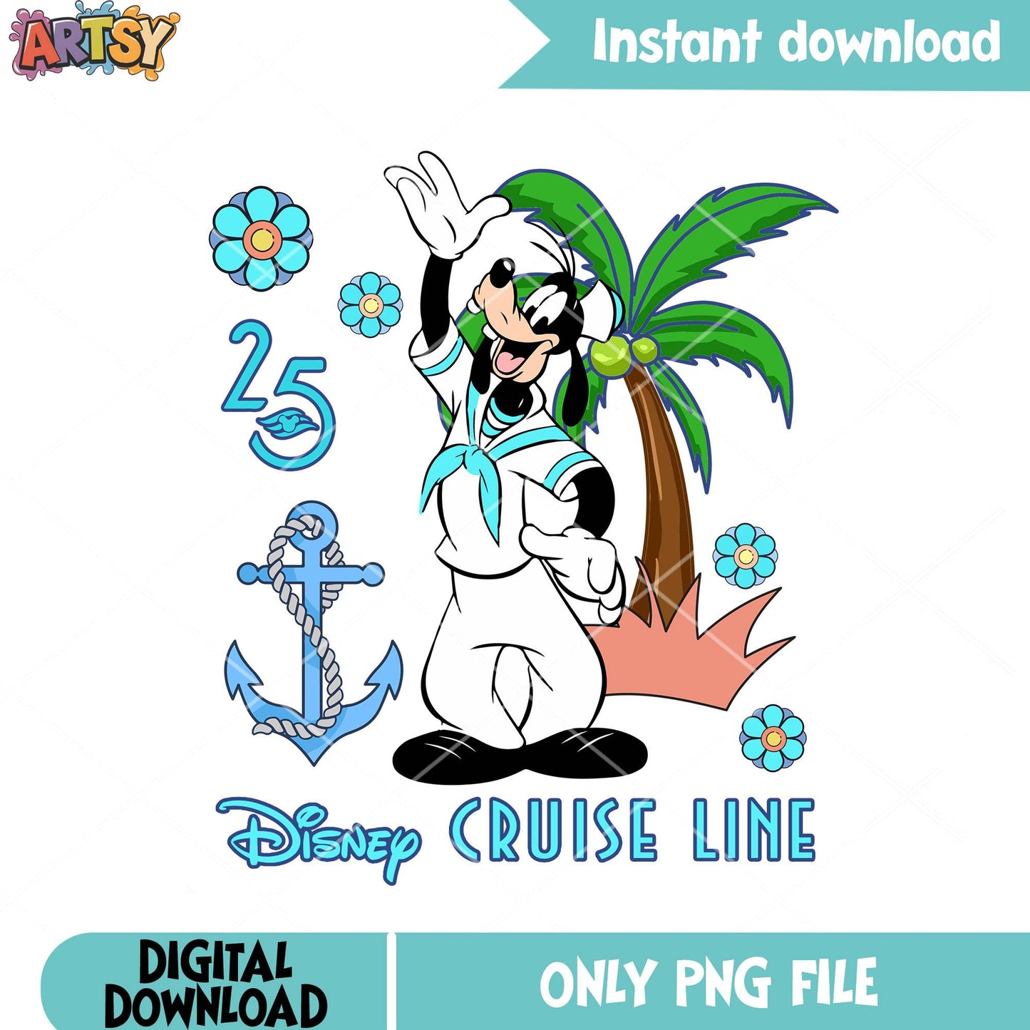 Cruise line goofy mickey sailor png, cruise travel png, goofy png