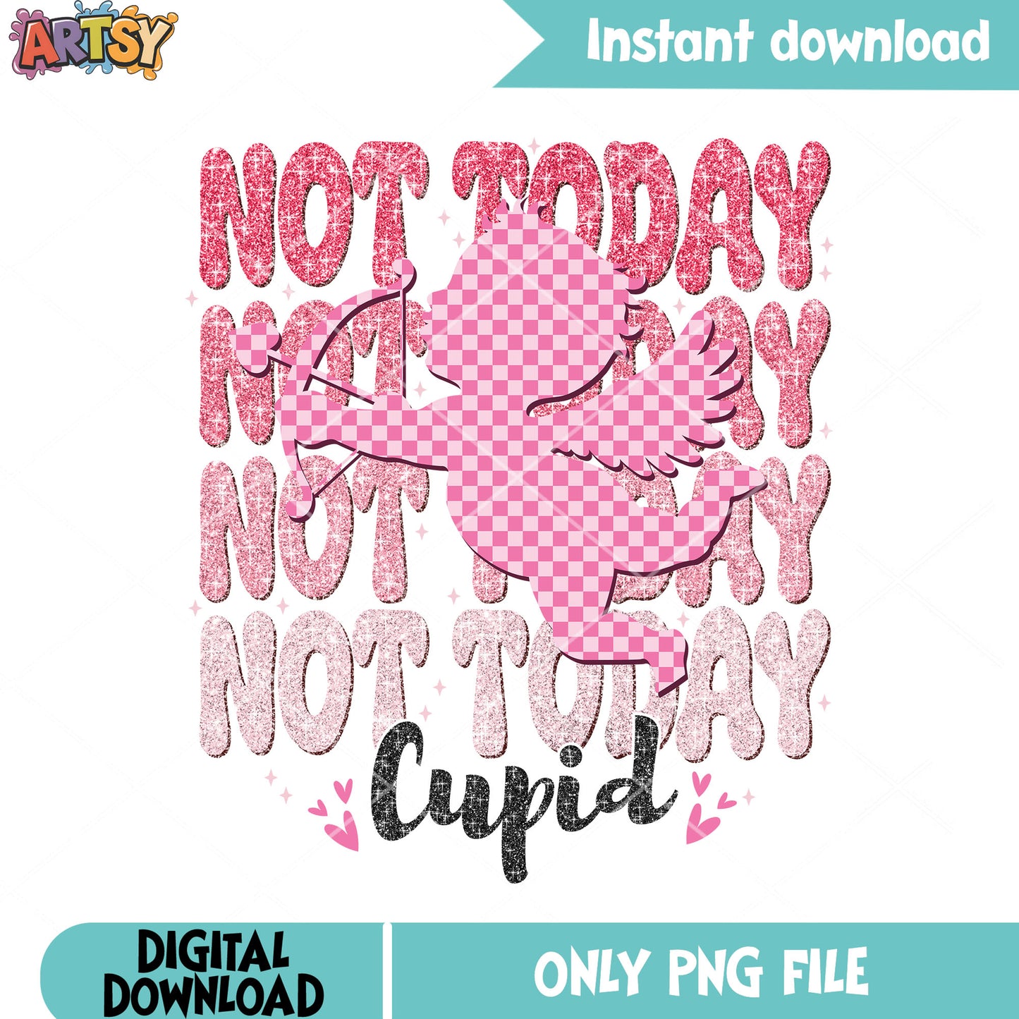 Cupid made my valentines png, cupid png, valentines poster png