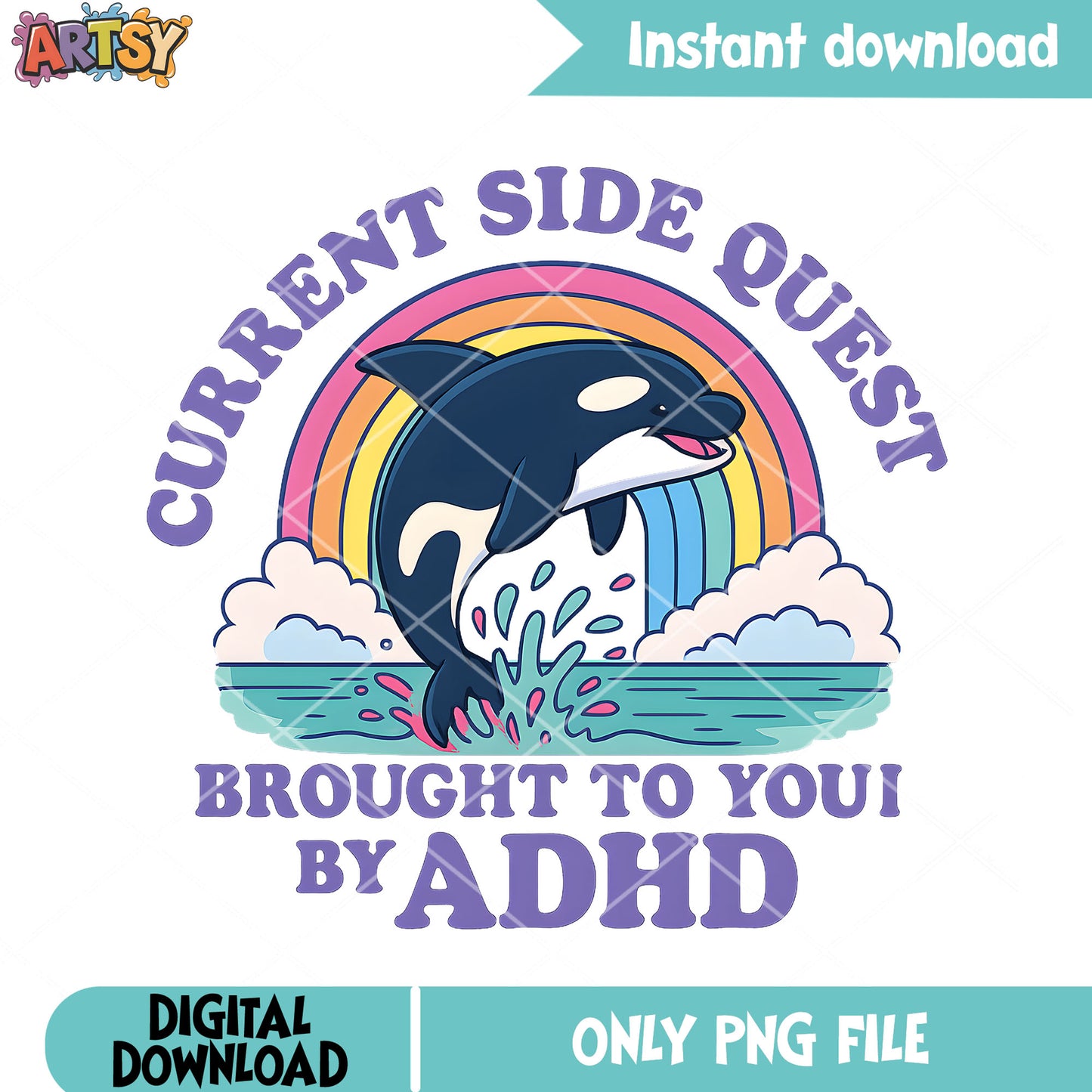 Current side quest adhd quote png, side quest png, adhd quotes png