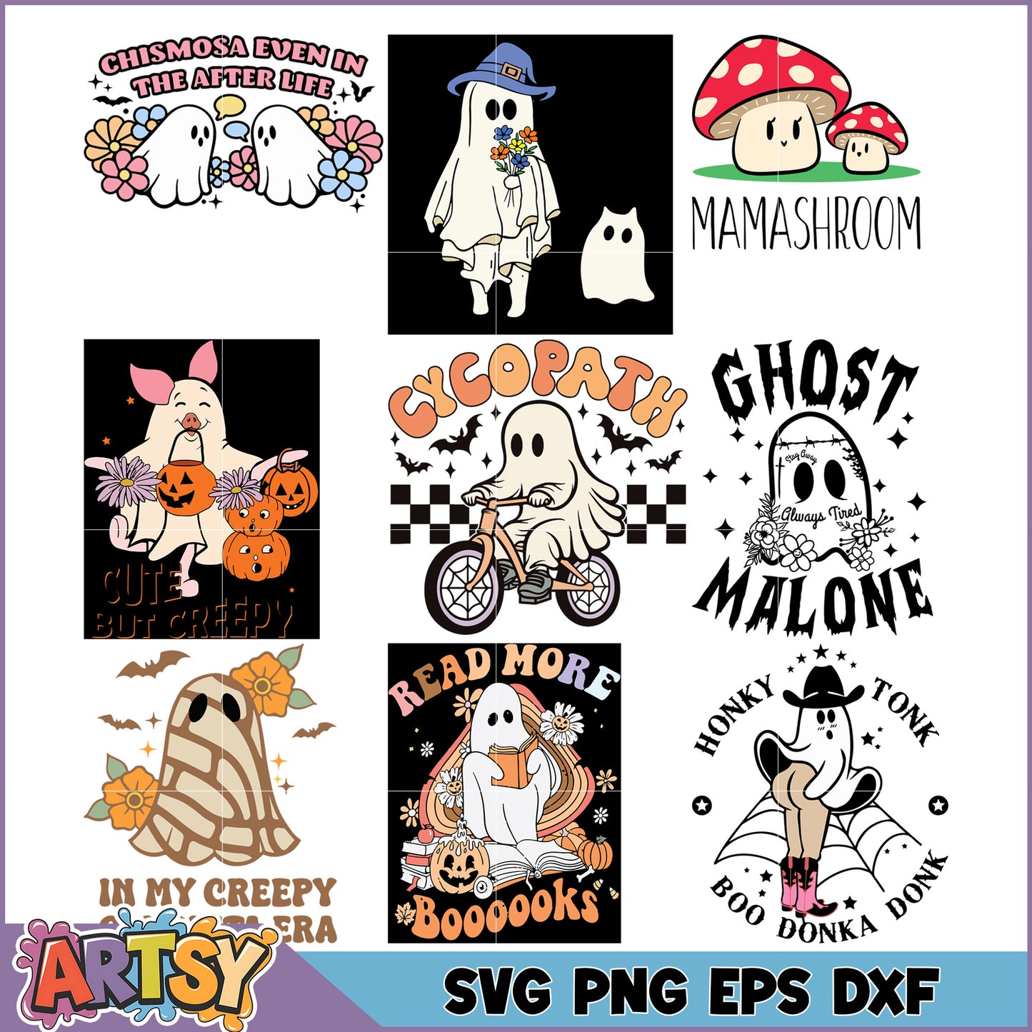 Cute Halloween Ghost SVG Bundle