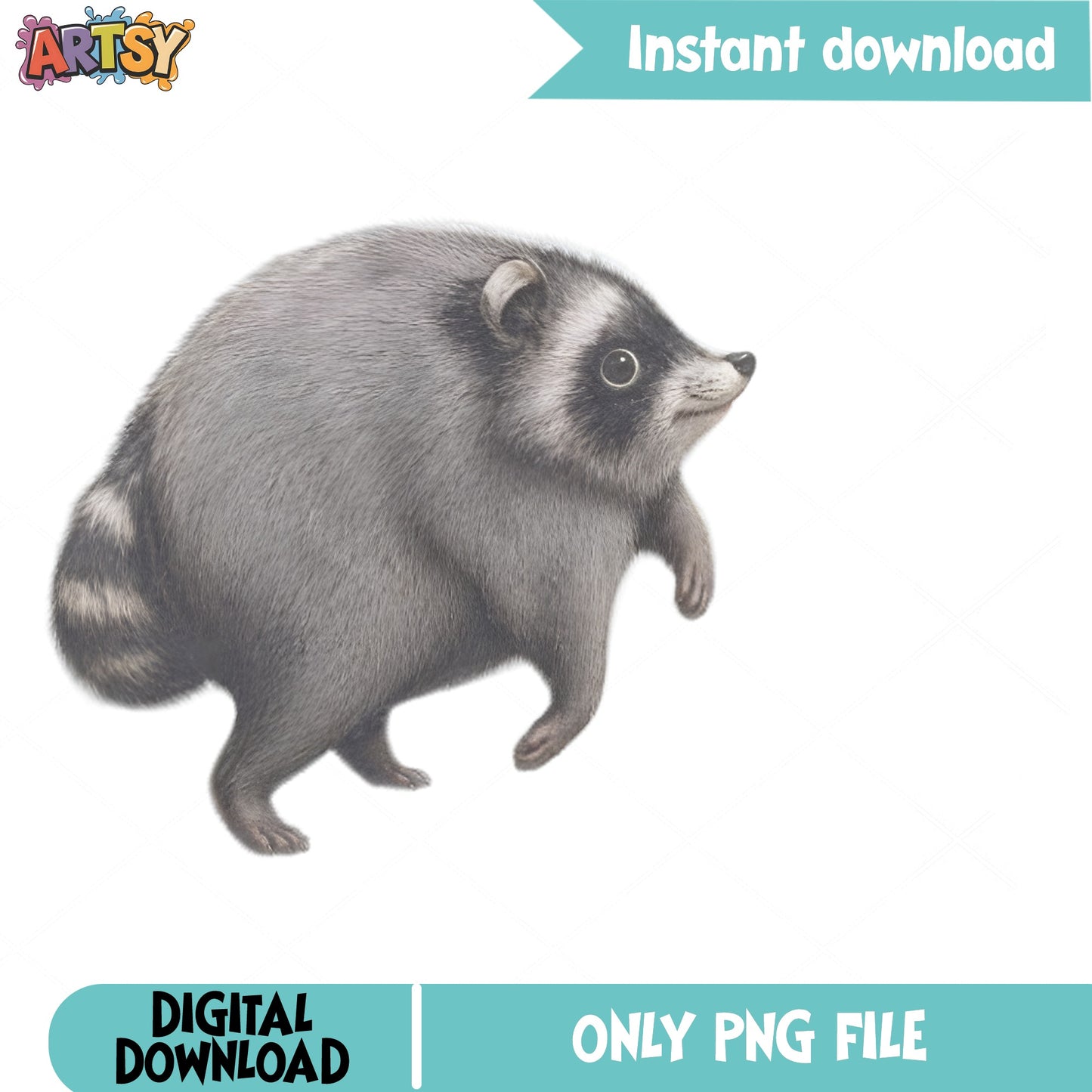 Cute Raccoon PNG Clipart, Woodland Animal PNG, Racoon PNG