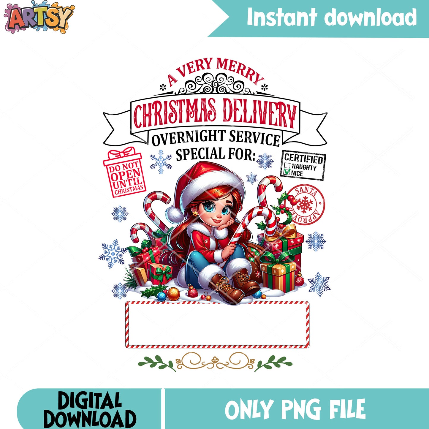 Cute frozen christmas png, christmas gifts png, anna princess png