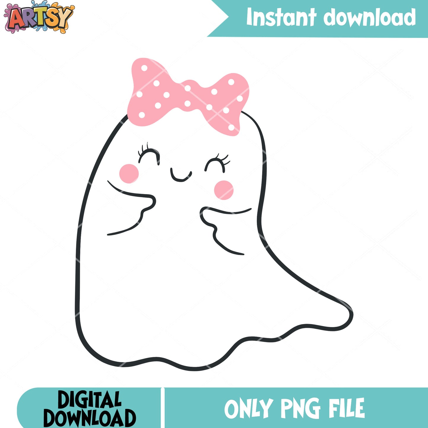 Cutie balnket pink bow tie png, ghost costume png, halloween scary png