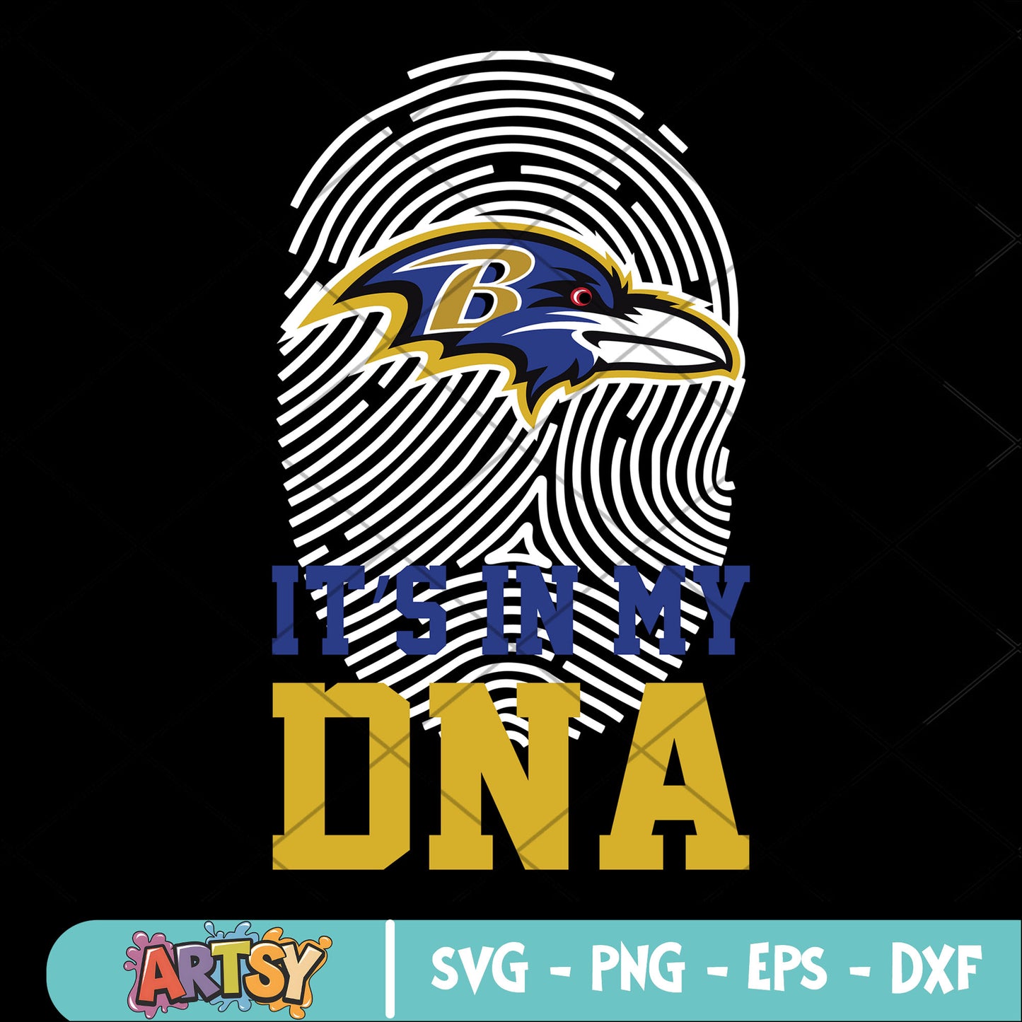 DNA ravens football team svg. baltimore ravens svg, fingerprint svg
