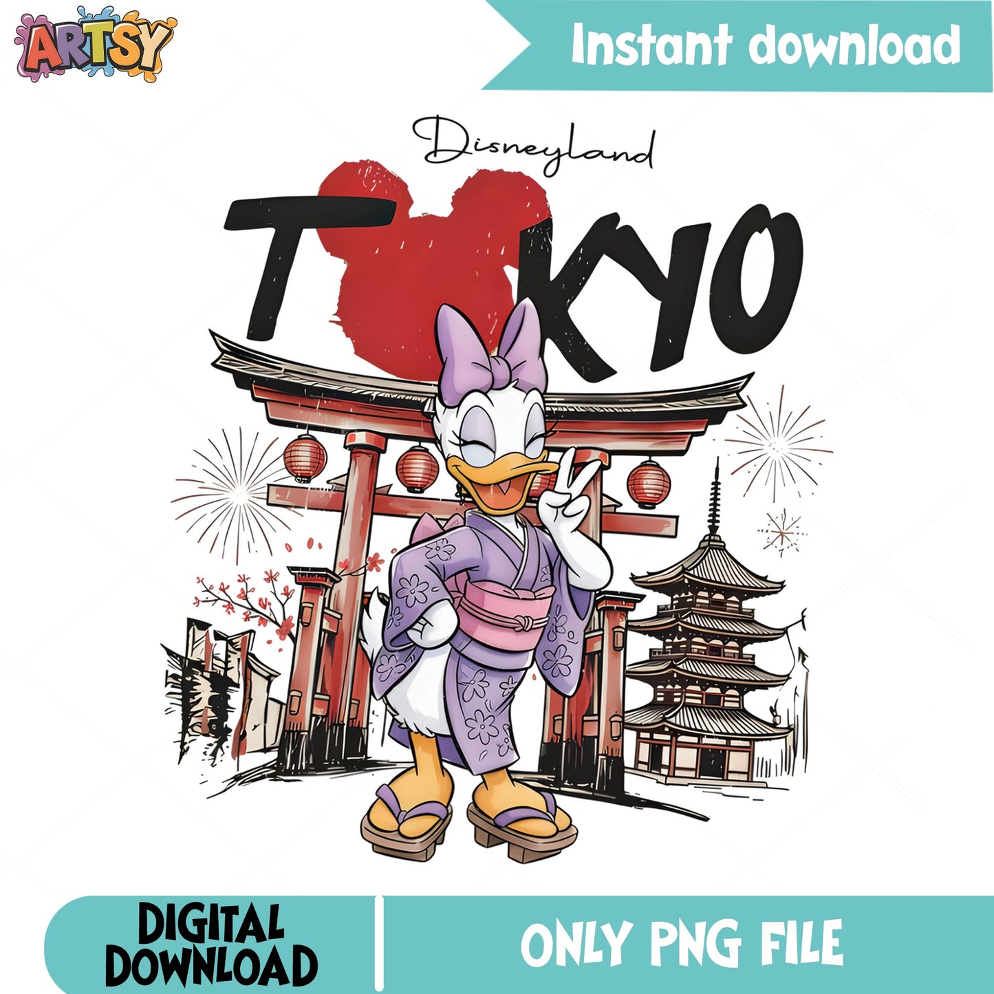 Daisy Duck Tokyo Disneyland PNG, Disney Japan PNG, Disney PNG