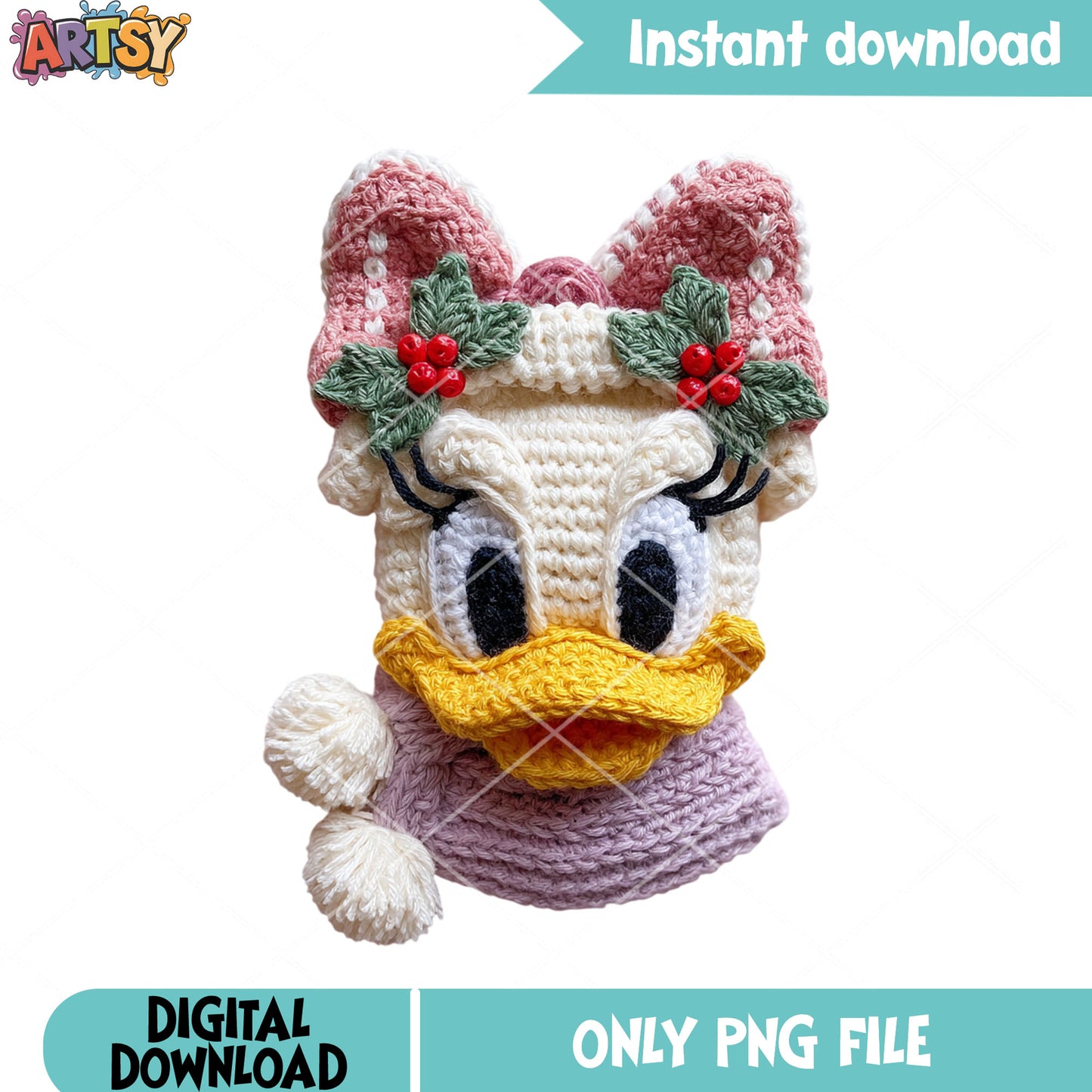Daisy duck christmas png, disney christmas png, mickey and friends png