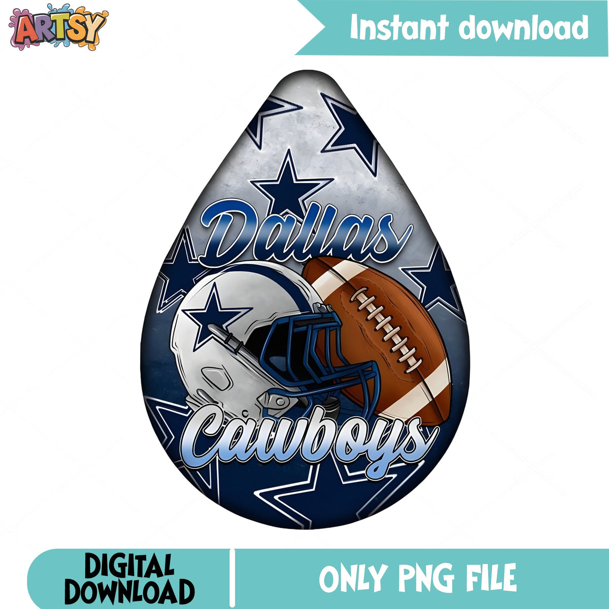 Dallas Cowboys Teardrop PNG, Football Earring PNG, NFL PNG