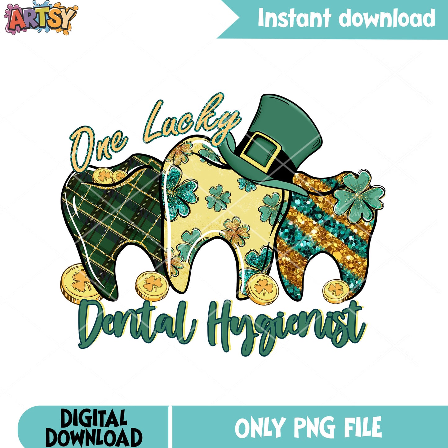 Dantal lucky tooth png, saint patricks day png, st patricks png