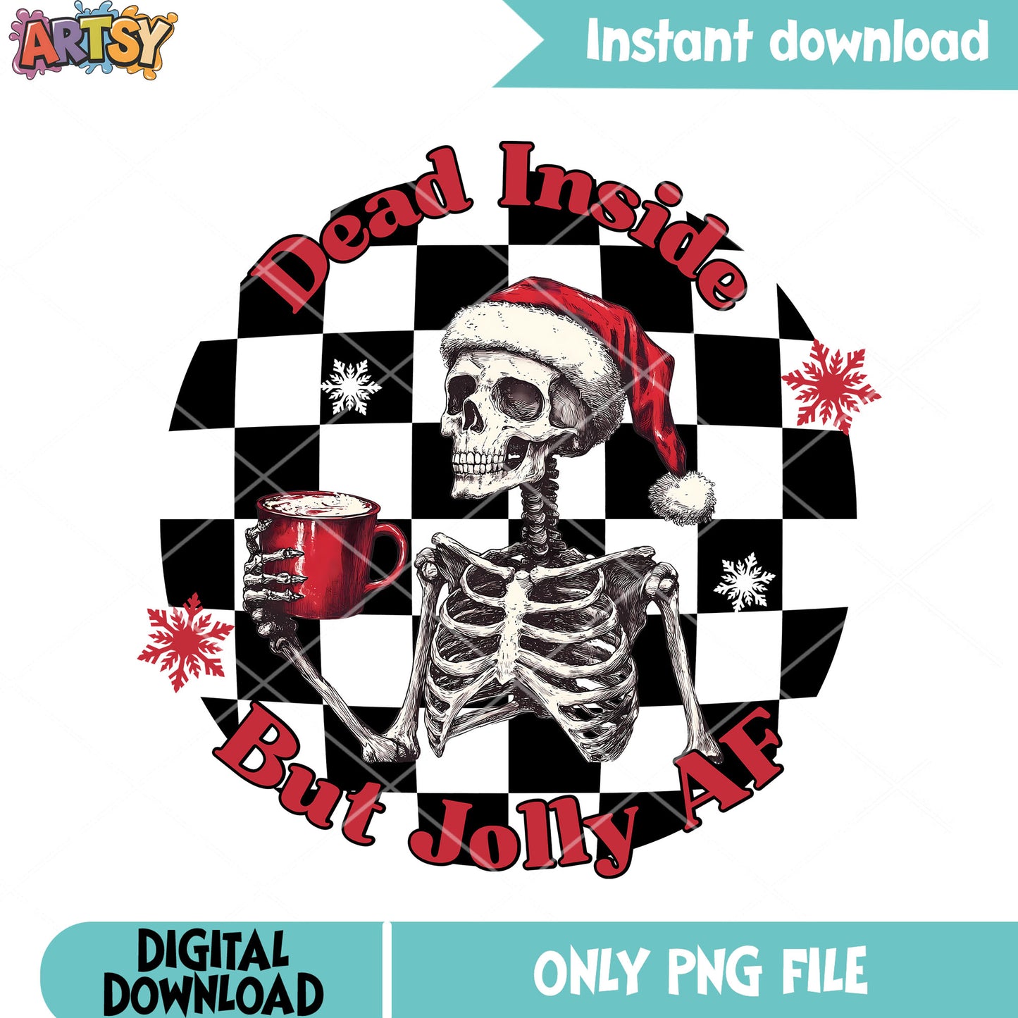 Dead inside png, christmas with skeleton png, jack skeleton png