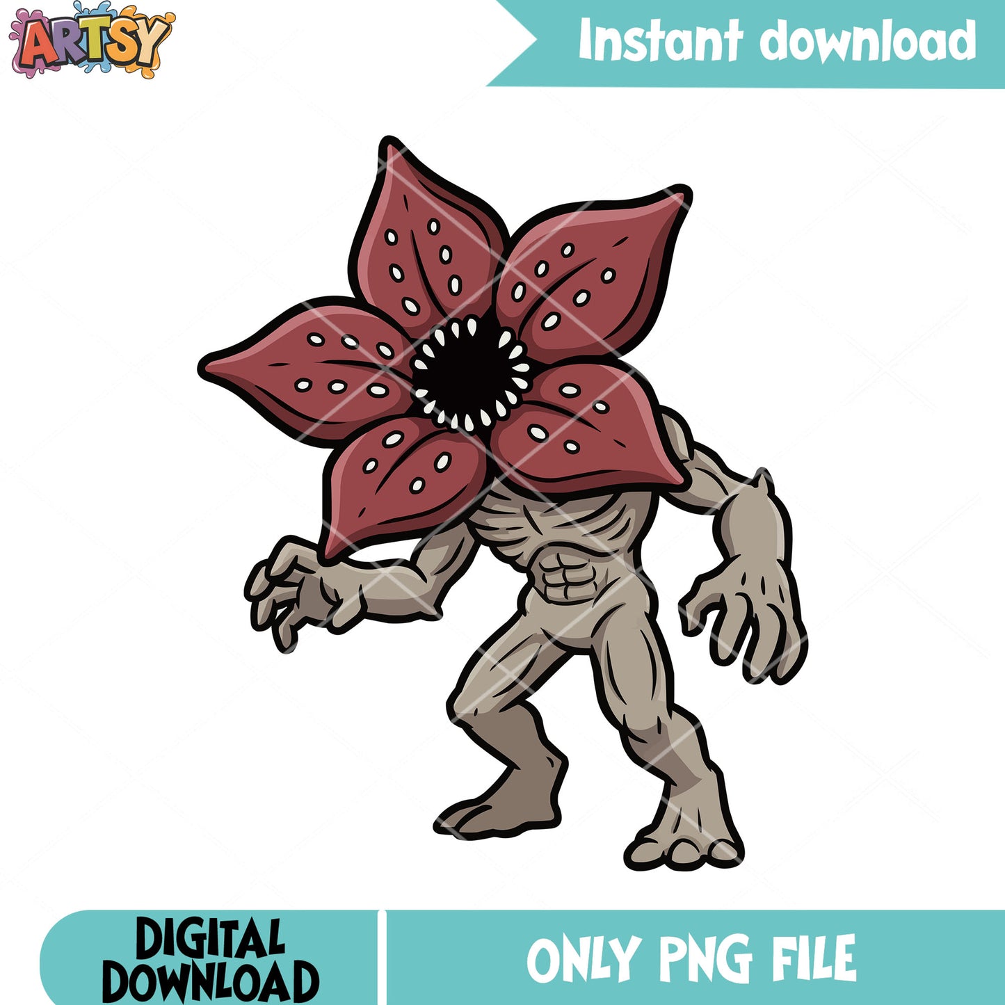 Demogorgon monster chibi png, stranger things png, horror movies png
