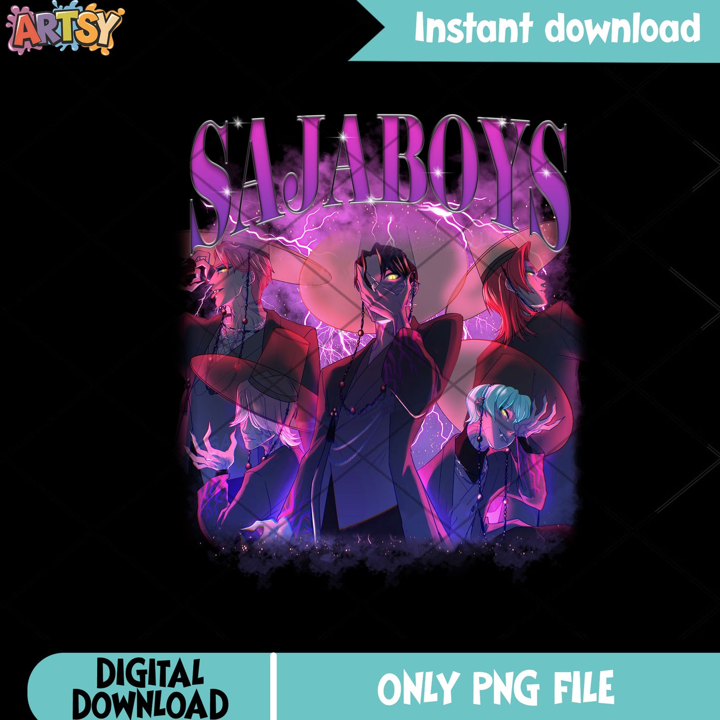 Demon poster sajaboy png, kpop saja png, kpop demon hunters png
