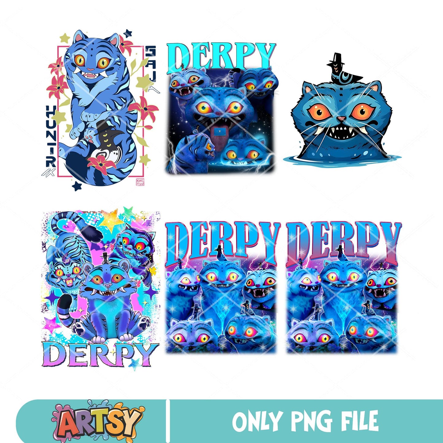 Derpy kpop hunters png bundle, kpop idol derpy png, kpop demon hunters png