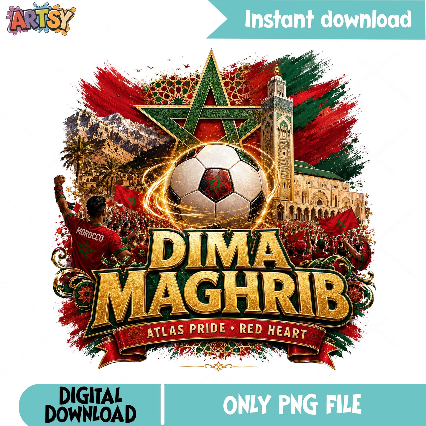 Dima Maghrib Morocco Soccer PNG, Atlas Lions Football PNG, Morocco Flag PNG