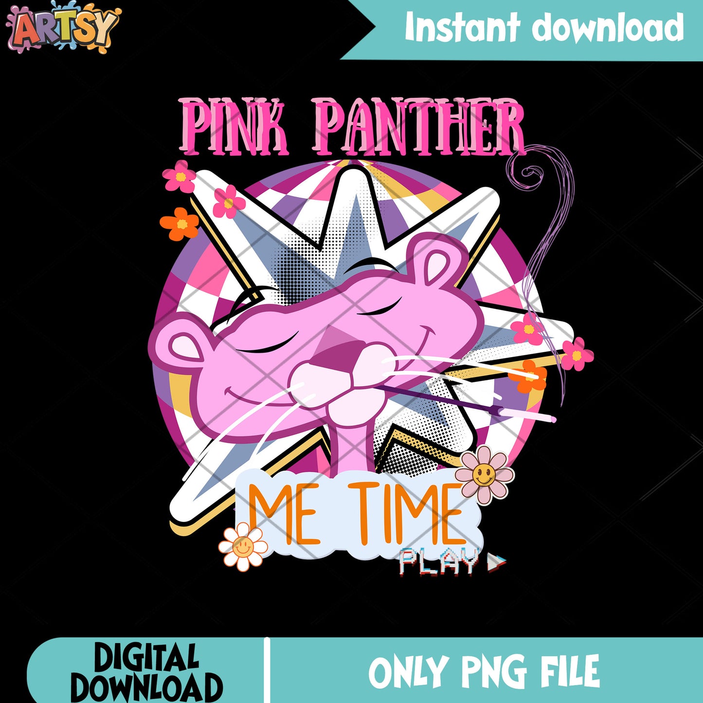 Disco time Pink Panther png, graphic design png, me time png