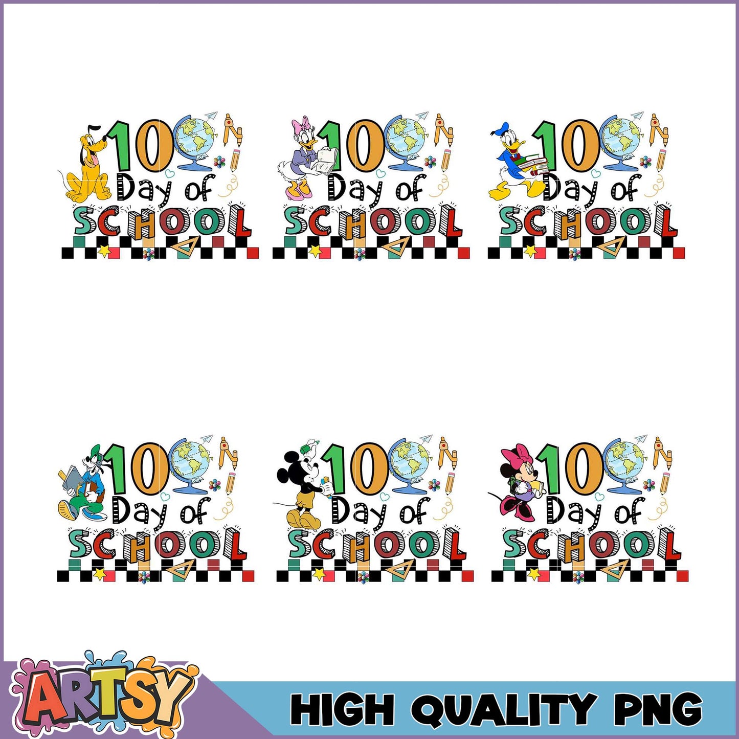 Disney 100th Day School PNG Bundle - High Quality