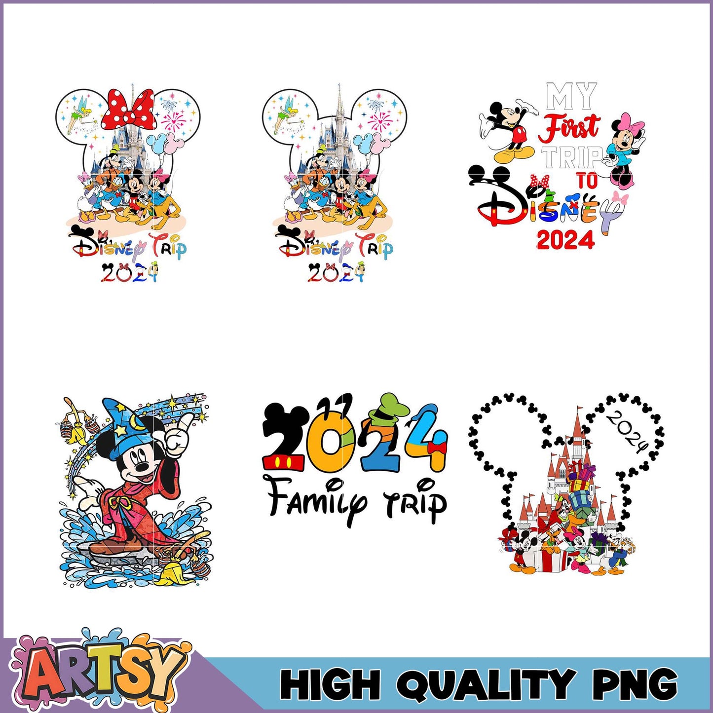 Disney 2024 PNG Bundle Family Trip Designs