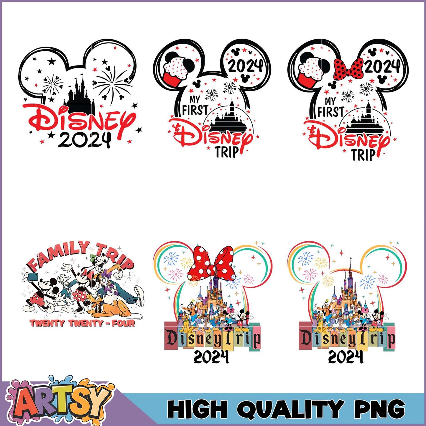 Disney 2024 PNG Bundle Family & First Trip Designs