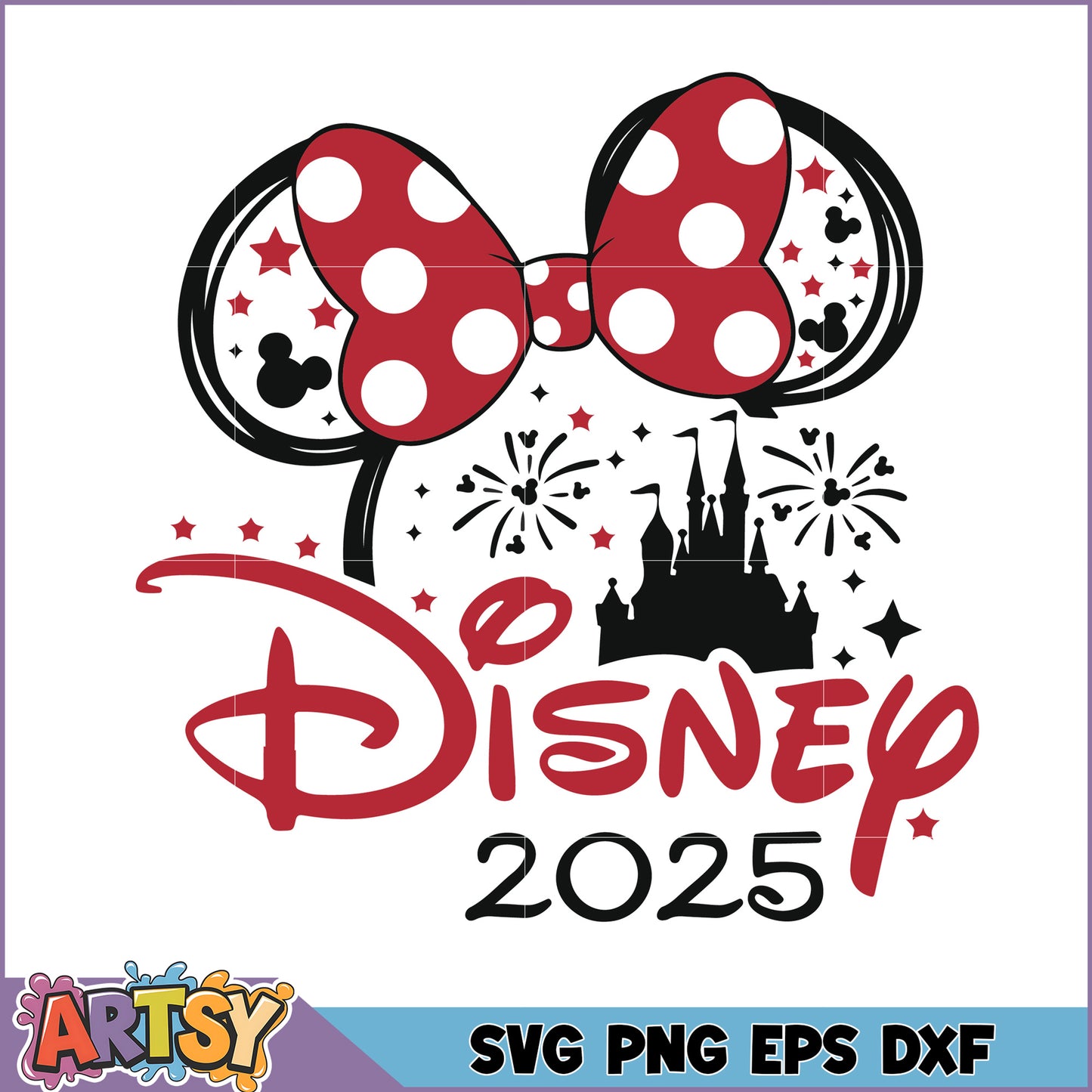 Disney 2025 SVG Minnie Bow PNG EPS DXF