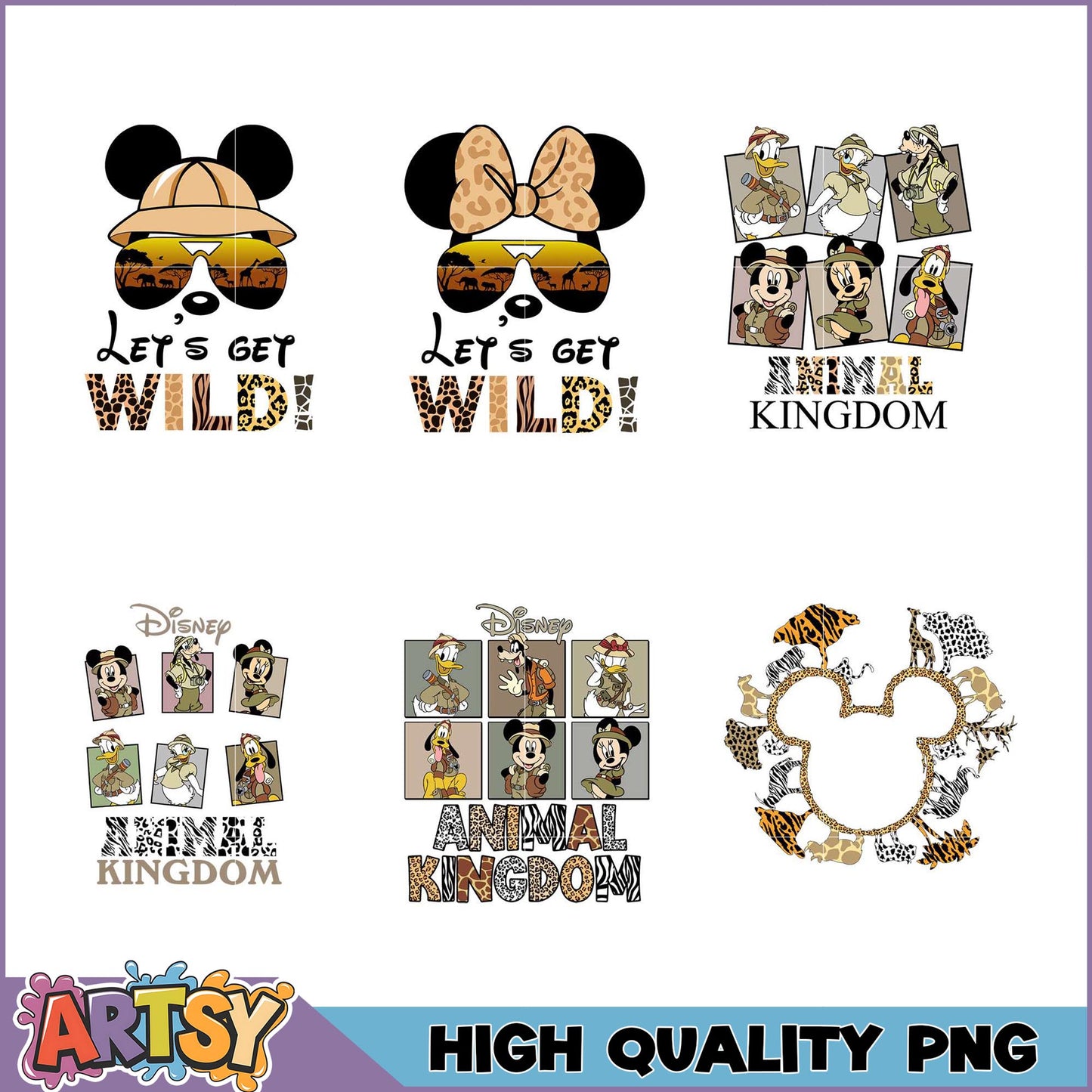 Disney Animal Kingdom PNG Bundle - Safari Mickey