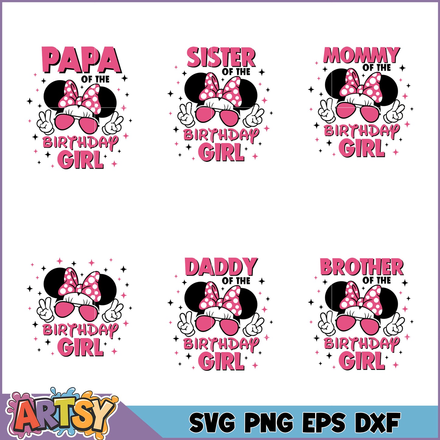 Disney Birthday Girl SVG Bundle Family Designs