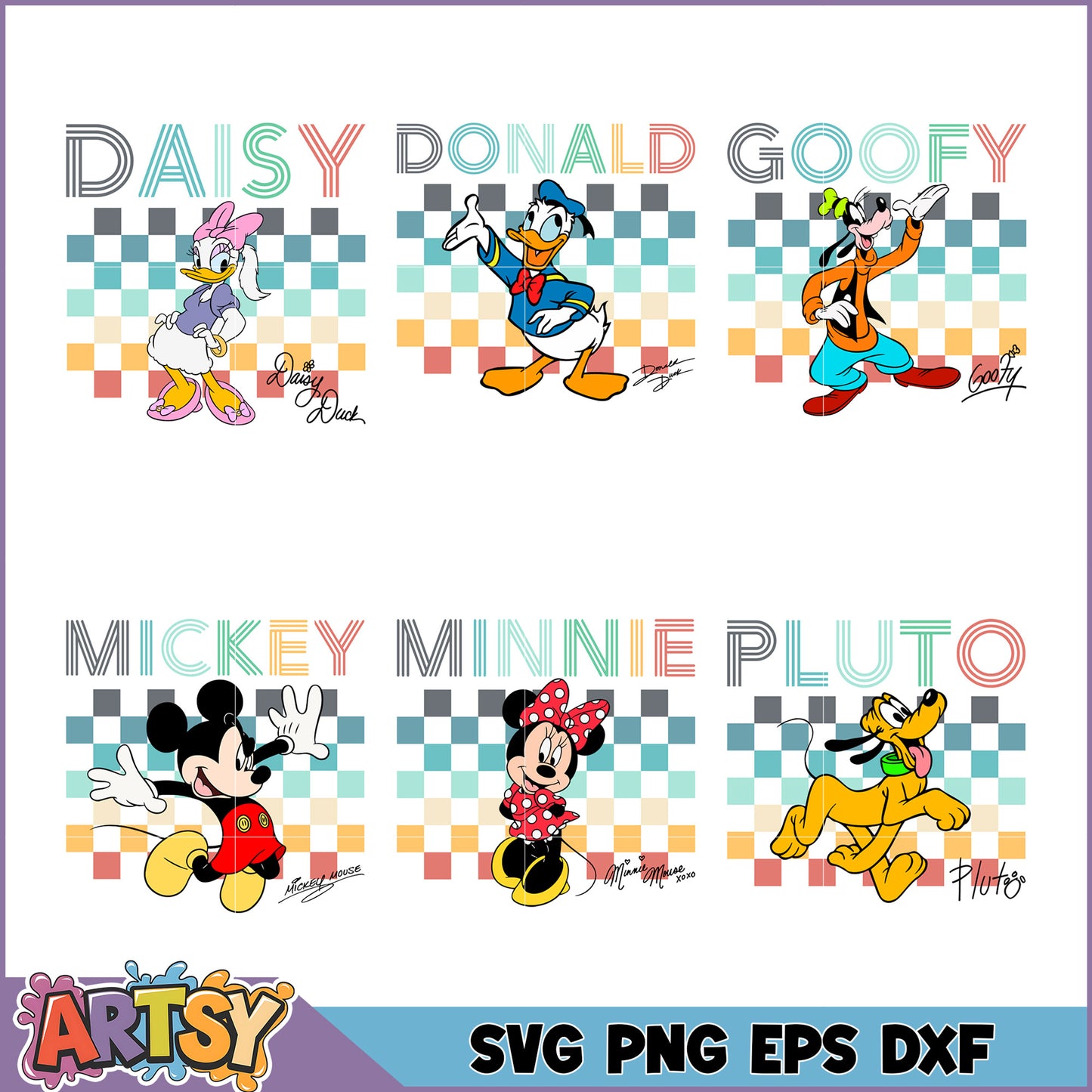 Disney Character SVG Bundle for Crafting and Design Use