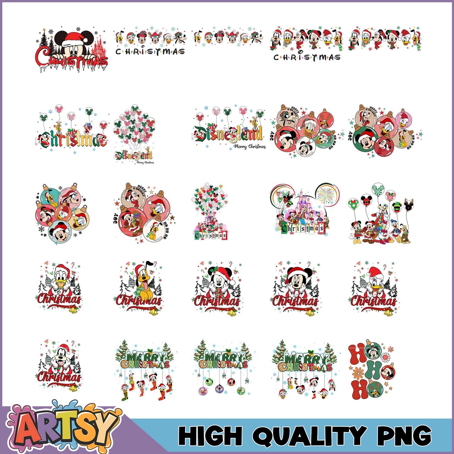 Disney Christmas PNG Bundle High-Quality Images