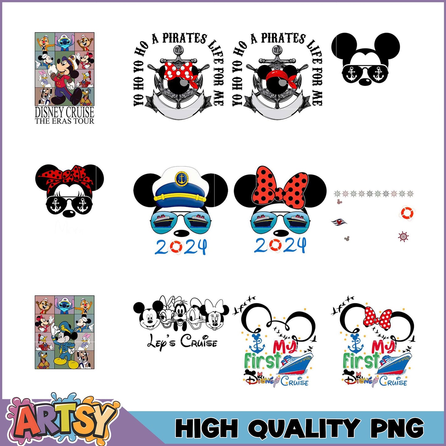 Disney Cruise PNG Bundle Mickey Mouse Designs