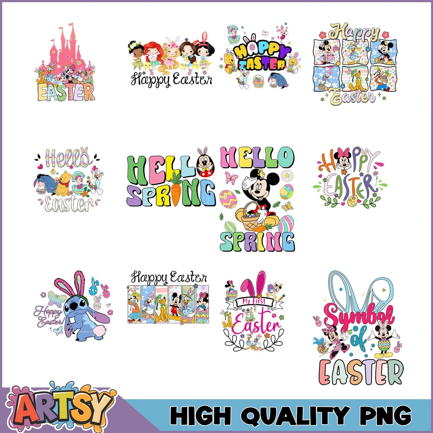 Disney Easter PNG Bundle High-Quality Images