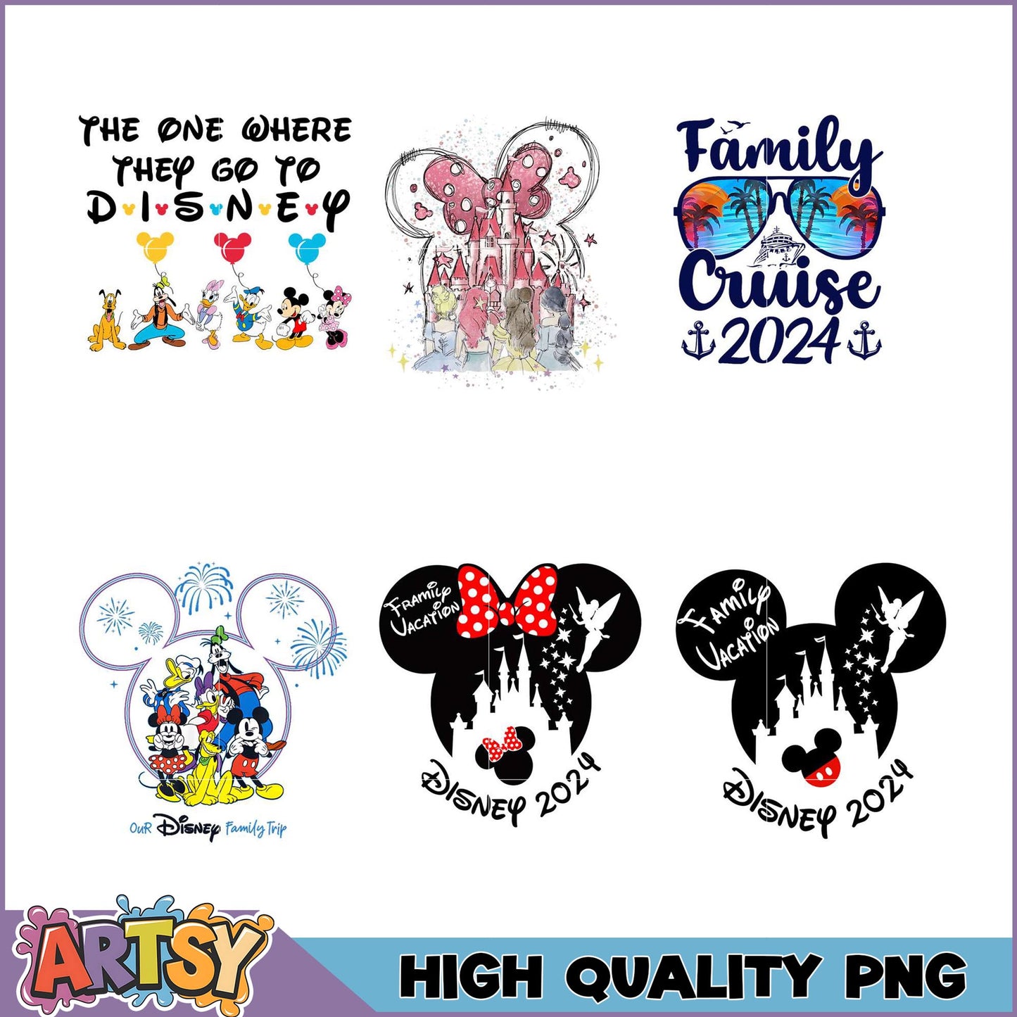 Disney Family Vacation PNG Bundle for Creative Projects