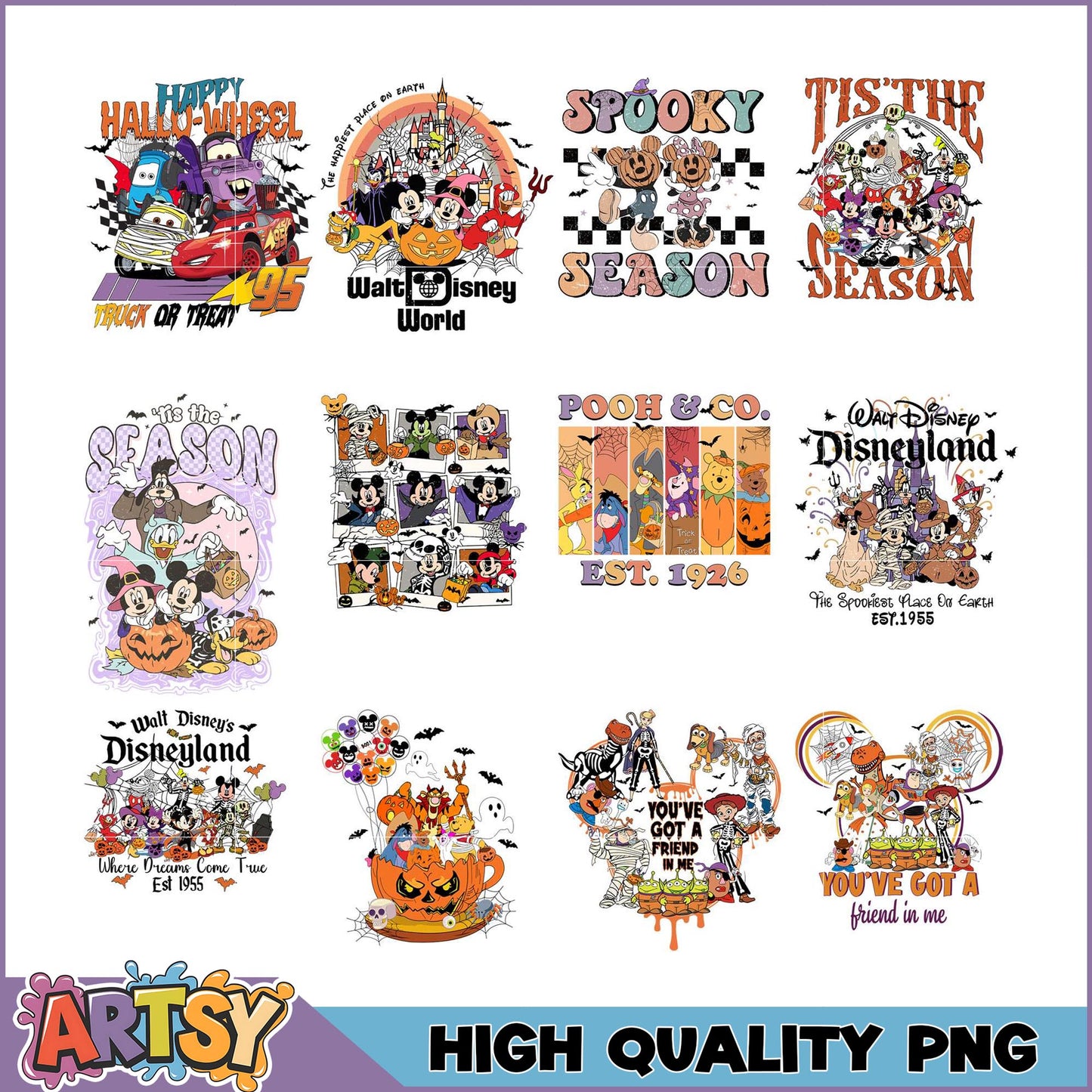 Disney Halloween PNG Bundle Festive Designs for Every Occasion