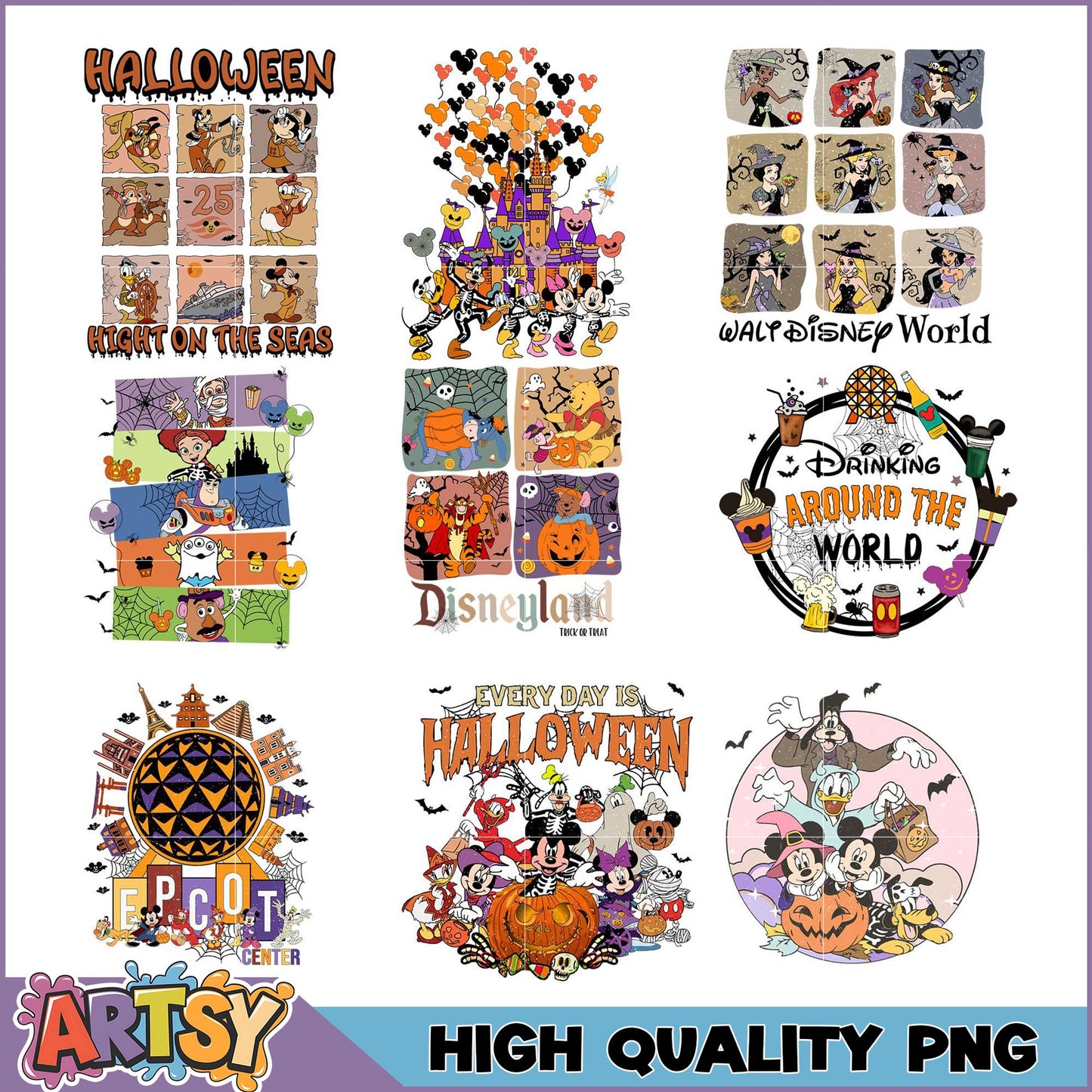 Disney Halloween PNG Bundle High Quality Designs