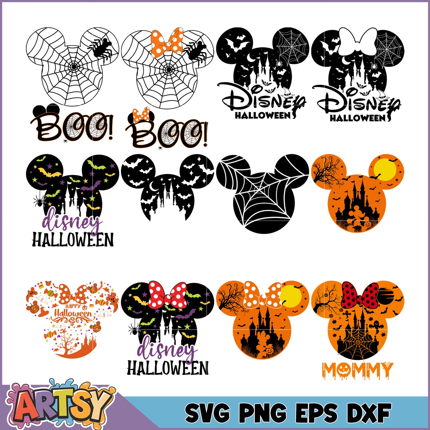 Disney Halloween SVG Bundle Cute Mouse Designs for Crafts