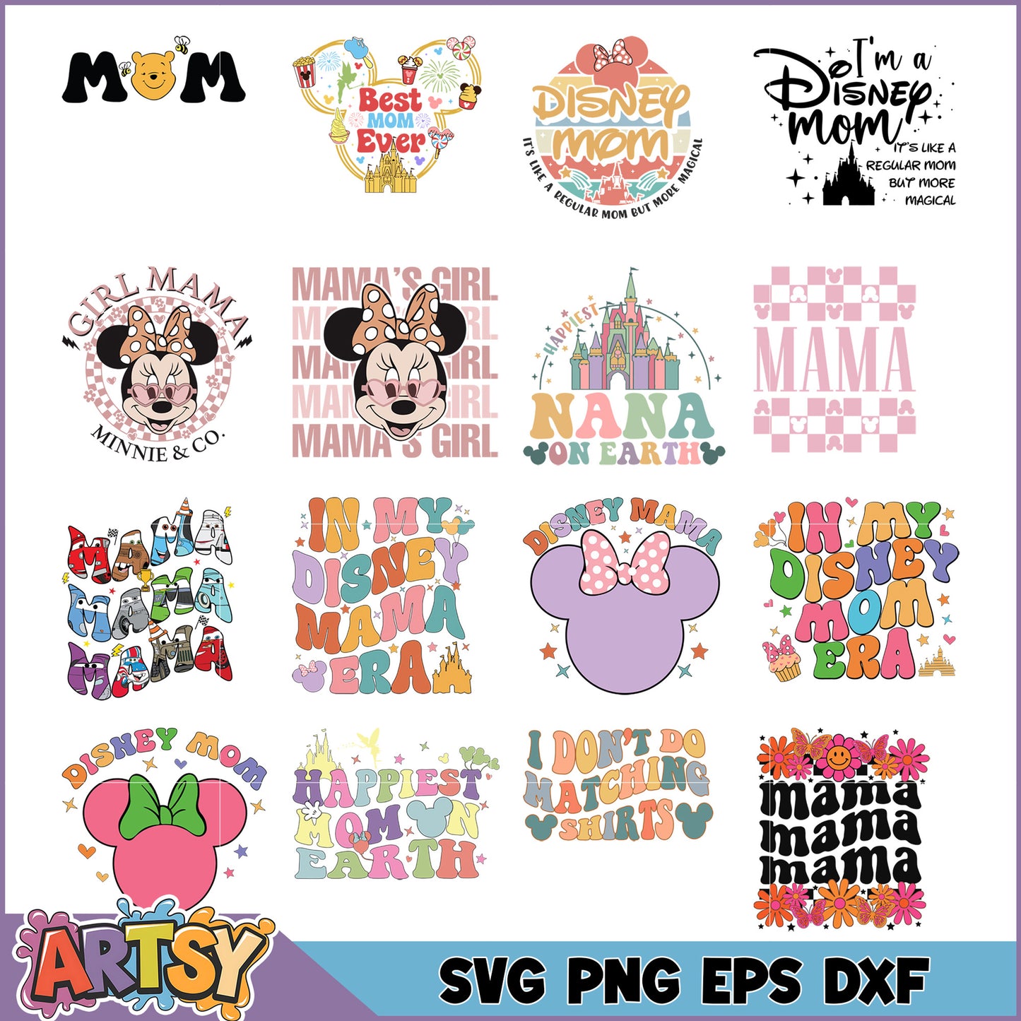 Disney Mom SVG Bundle 12 Designs