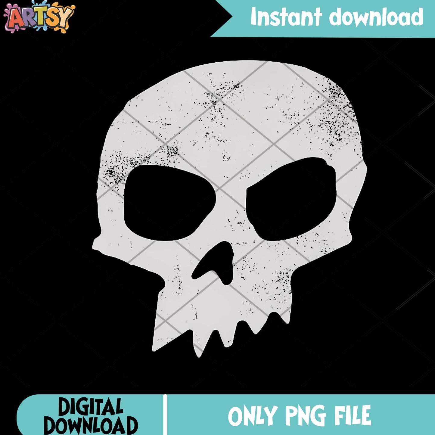Disney Pixars Toy Story Sid Skull Black png, disney png, skull png