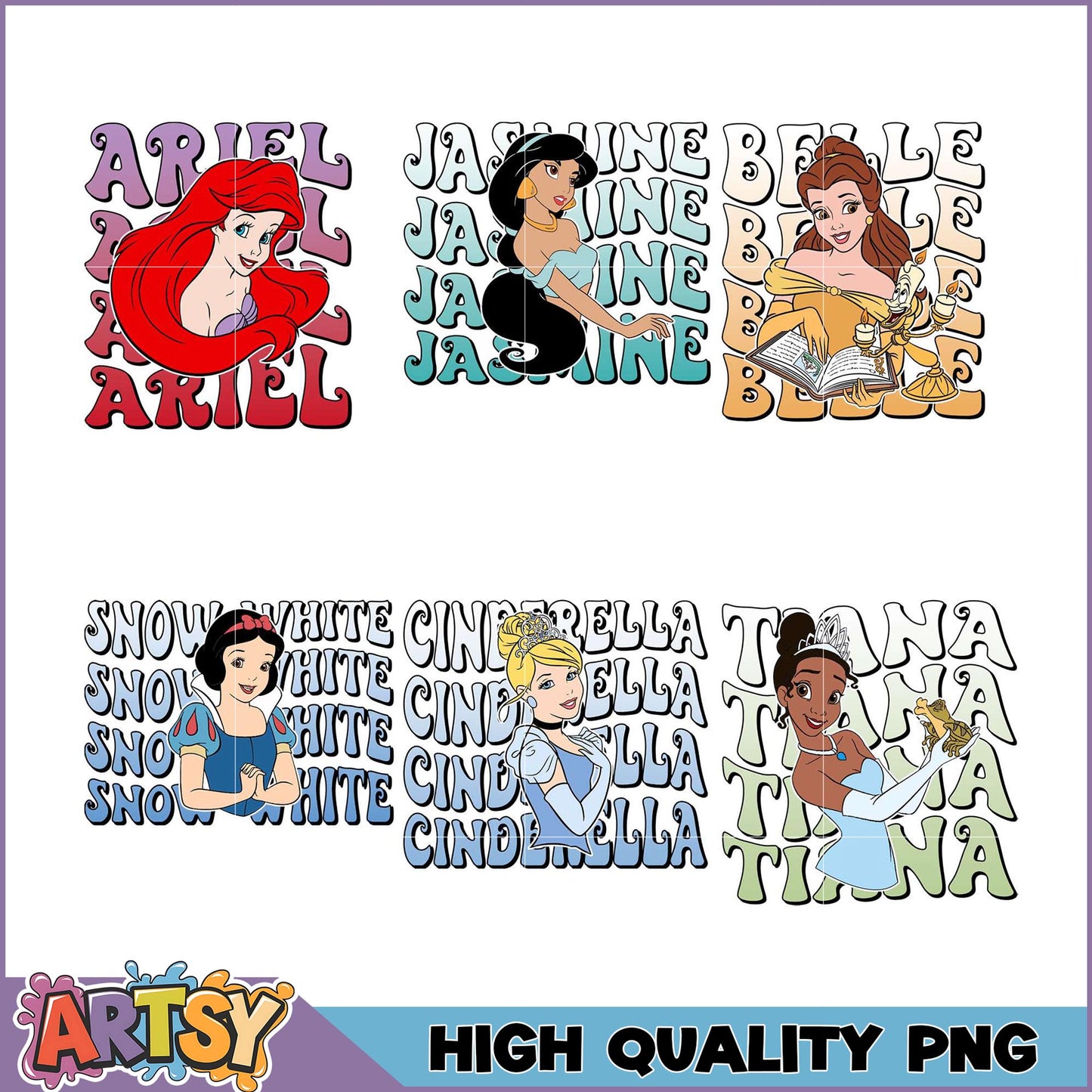 Disney Princess PNG Bundle High-Quality Images