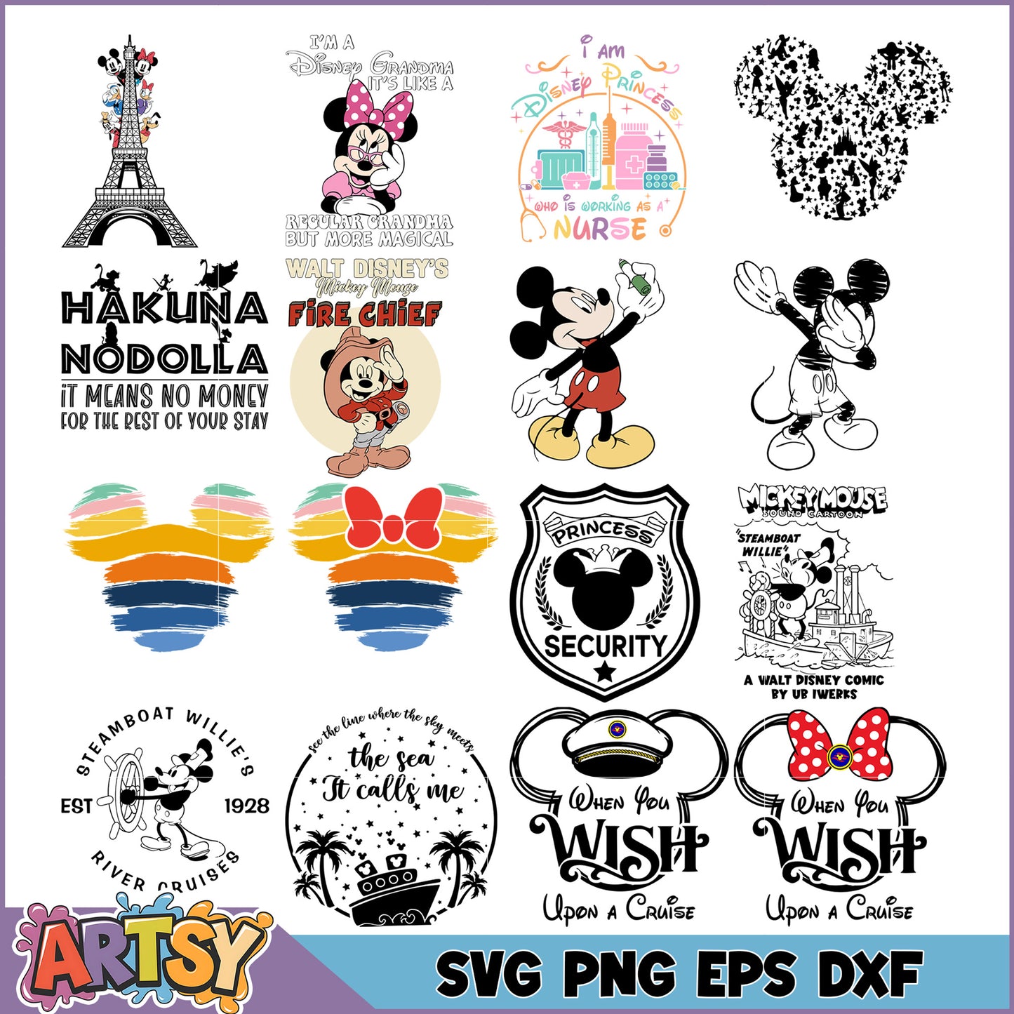 Disney SVG Bundle Mickey Mouse Designs