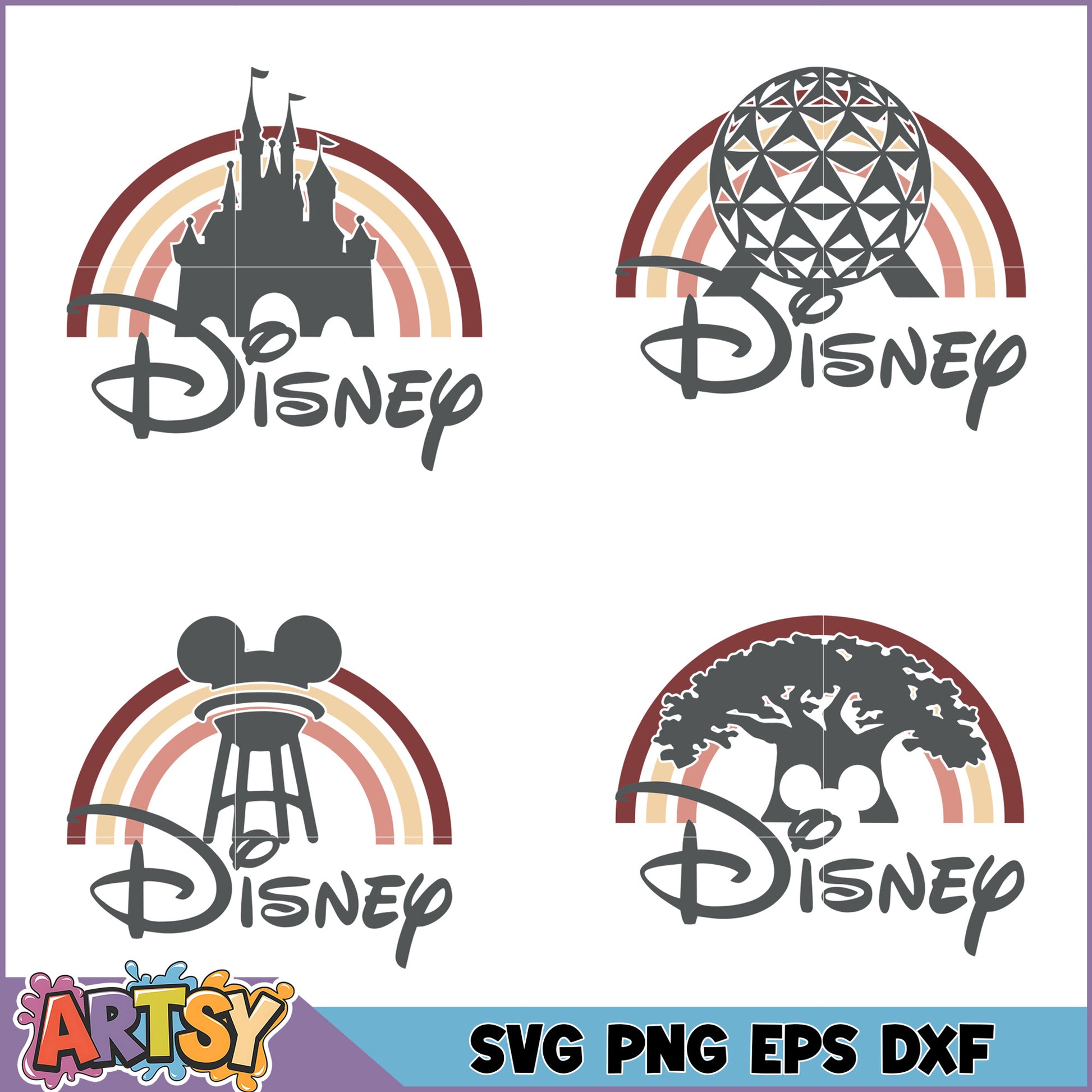 Disney SVG Bundle Rainbow Designs