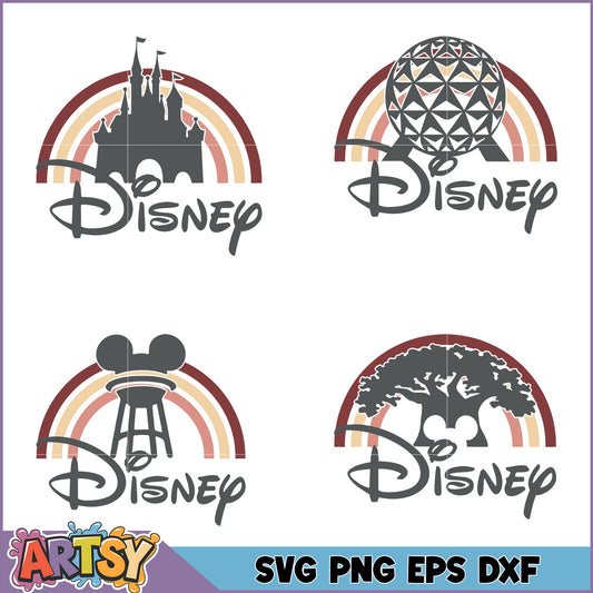 Disney SVG Bundle Rainbow Designs