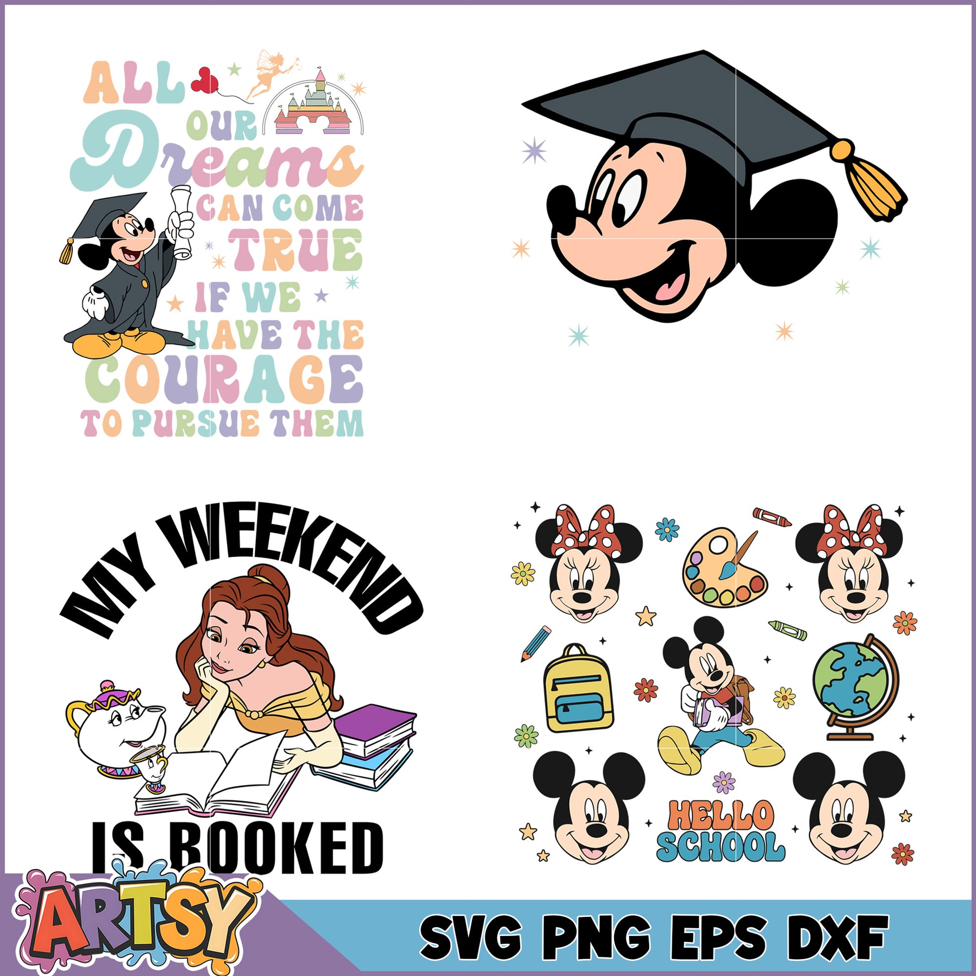 Disney SVG Bundle School & Dreams Designs