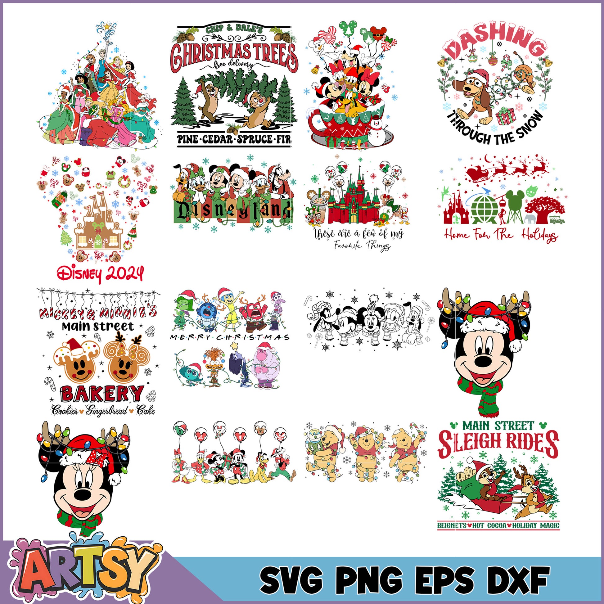 Disney Themed Holiday SVG Bundle for Christmas Magic