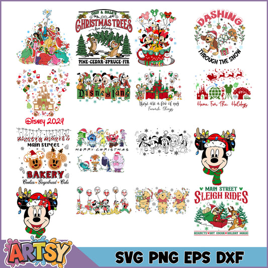 Disney Themed Holiday SVG Bundle for Christmas Magic