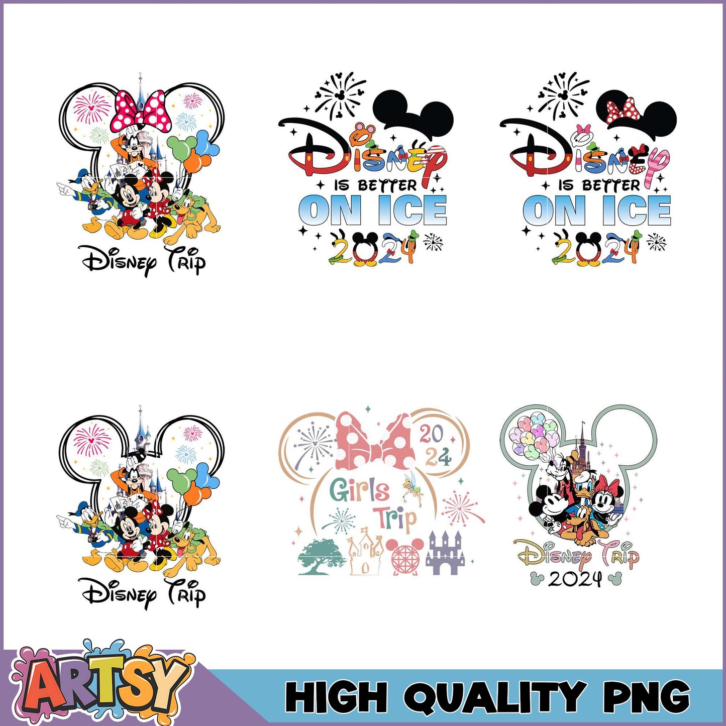Disney Trip 2024 PNG Bundle High Quality Designs