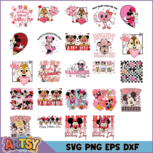 Disney Valentine SVG Bundle 20 Designs