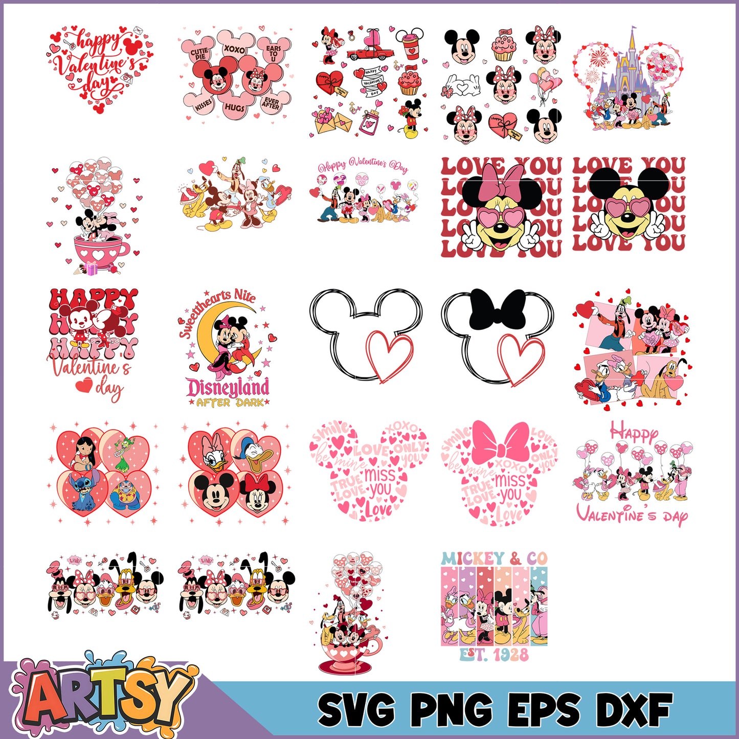 Disney Valentines SVG Bundle