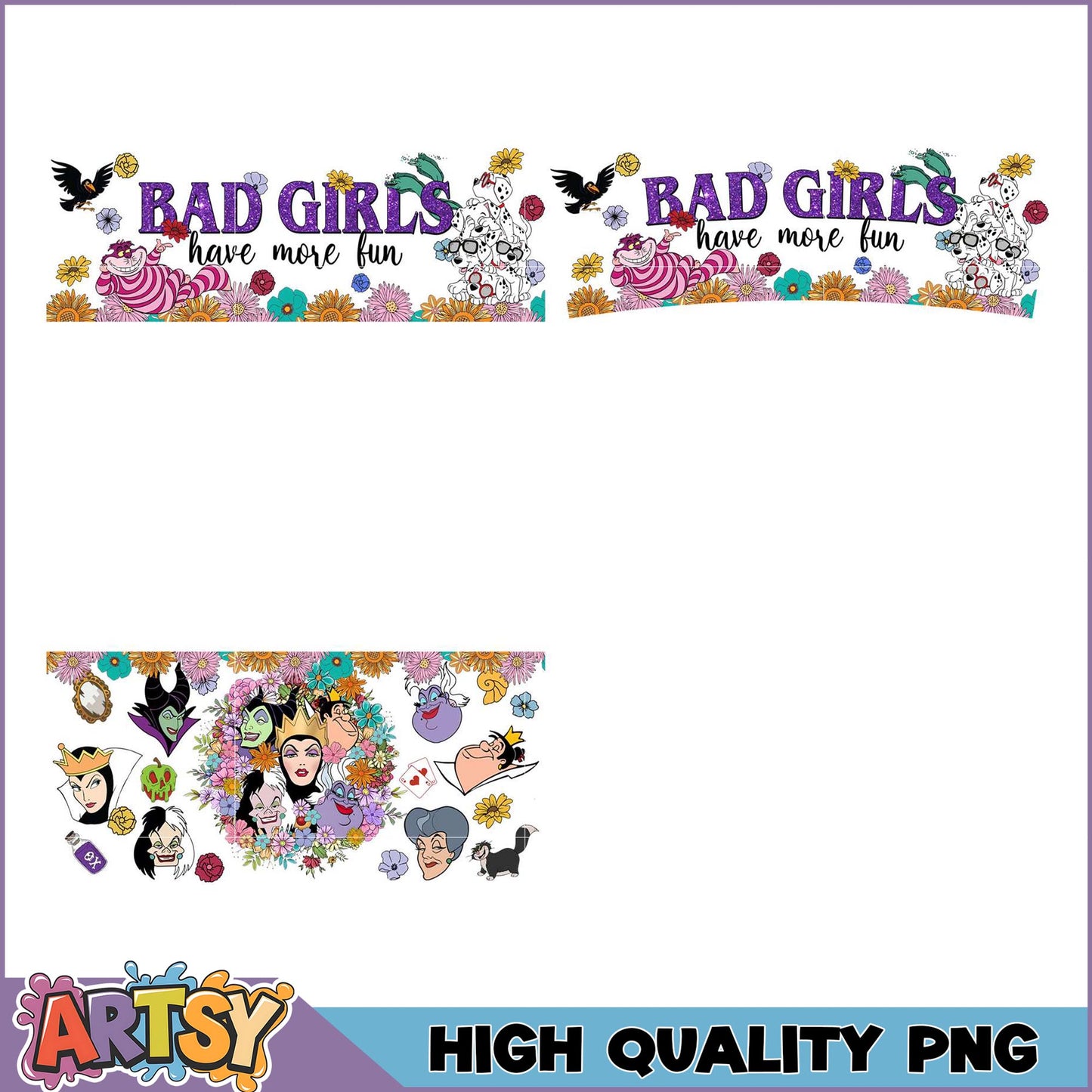 Disney Villain PNG Bundle Bad Girls Floral Designs