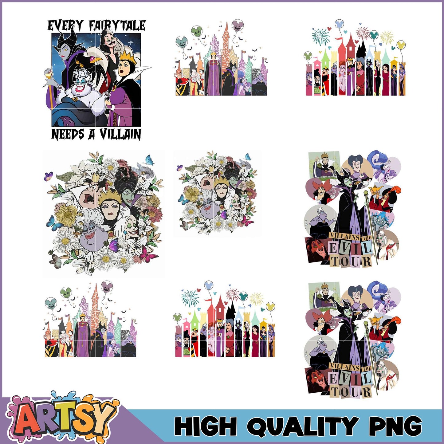 Disney Villains PNG Bundle High Quality Images