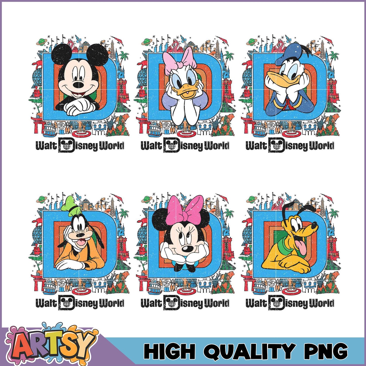 Disney World Characters PNG Bundle High Quality